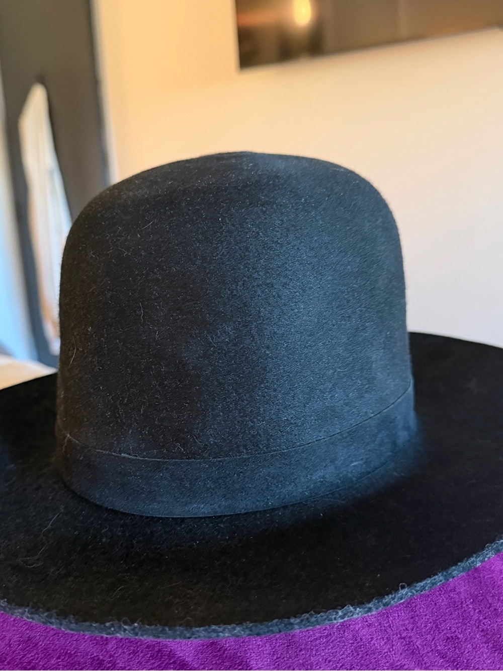 Janessa Leone Black Wide-Brim Felt Hat